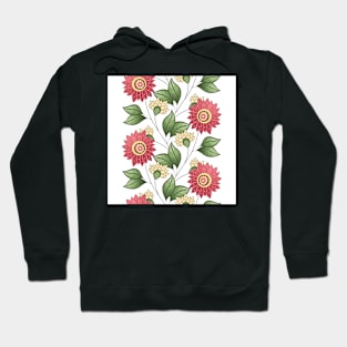 Spring Pattern with Floral Motifs Hoodie